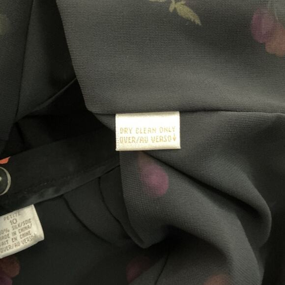 Dana Buchman Petites Silk Cherry Print Skirt 10P Black A-Line Vintage Y2K - Picture 7 of 8